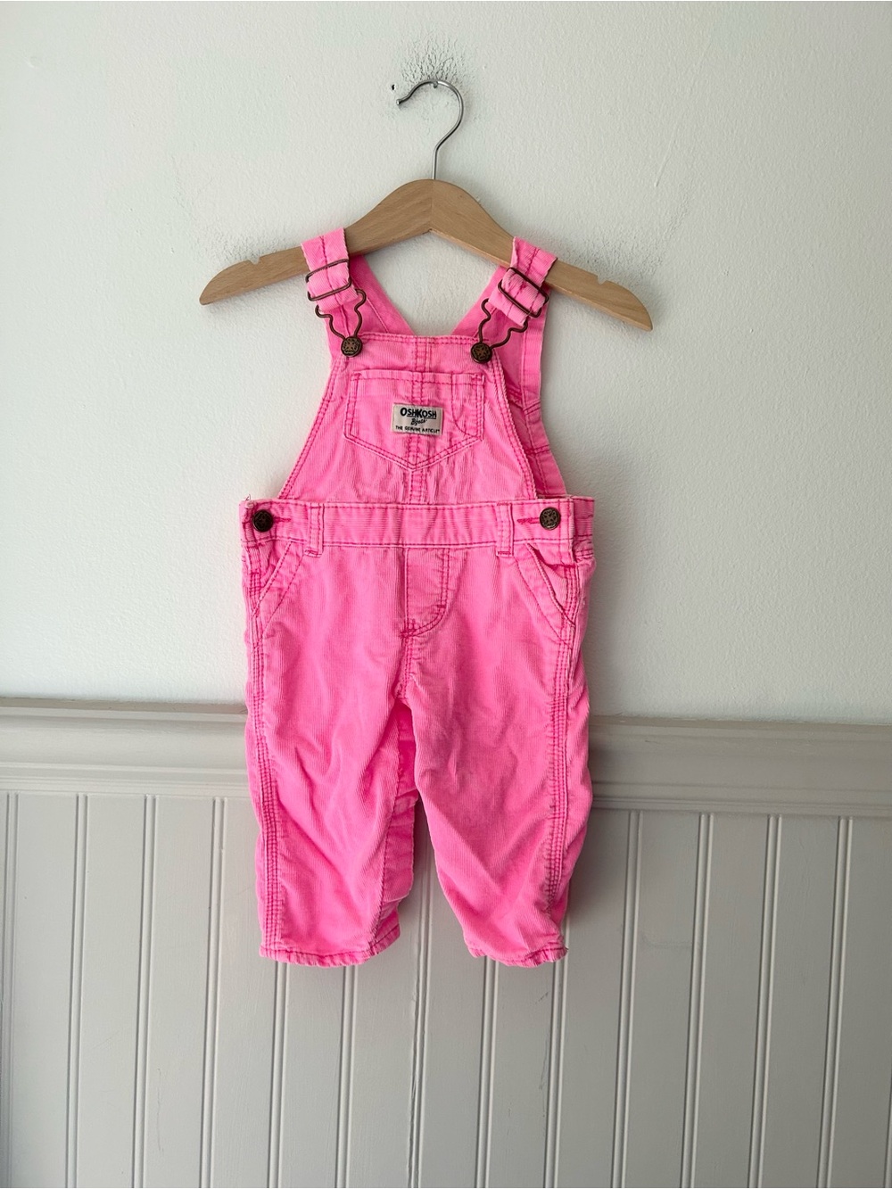OshKosh B’gosh 6 Months Baby Hot Pink Corduroy Overalls